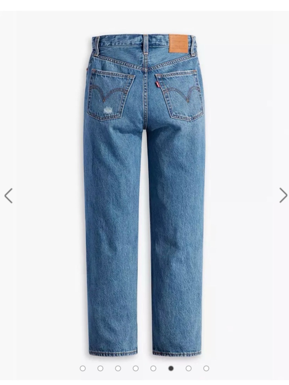 Levi's Cropped Distressed Straight Jeans in Light Blue - Picture 6 of 7
